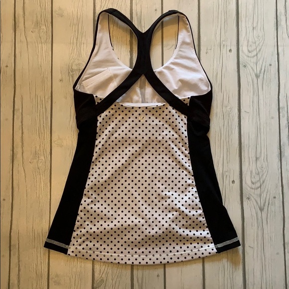 Lululemon Black & White Polka Dot Racerback Tank - Picture 6 of 8